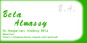 bela almassy business card