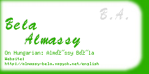 bela almassy business card